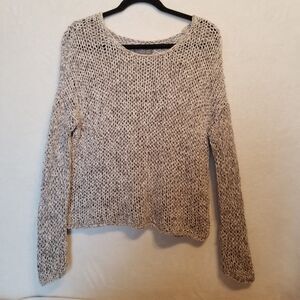 VINCE S Sweater Gray Hand knit Open Chunky Preppy Classic Academia Quiet Luxury